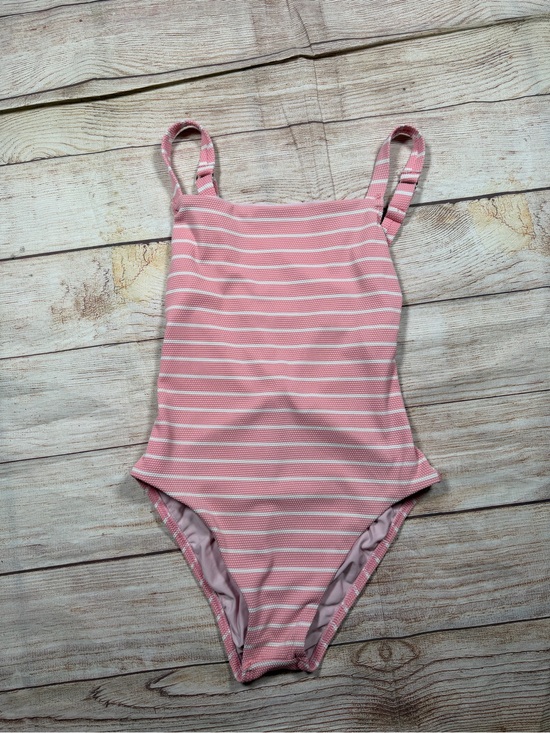 Splendid Other - Splendid Pink and White Striped One-Piece Swimsuit Nautical, Preppy, Textured